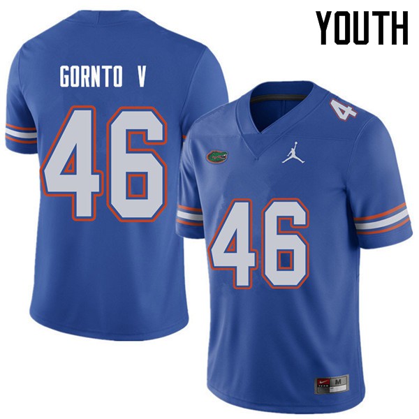 Jordan Brand Youth #46 Harry Gornto V Florida Gators College Football Jerseys Royal
